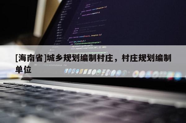 [海南省]城鄉規劃編制村莊，村莊規劃編制單位