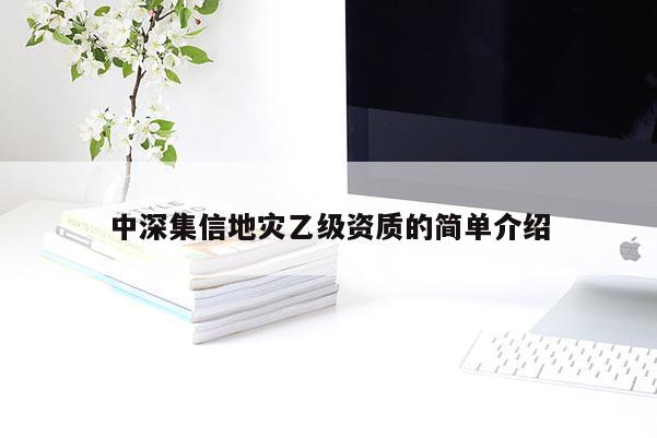 中深集信地災乙級資質的簡單介紹