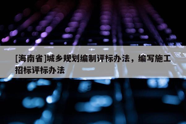 [海南省]城鄉規劃編制評標辦法，編寫施工招標評標辦法