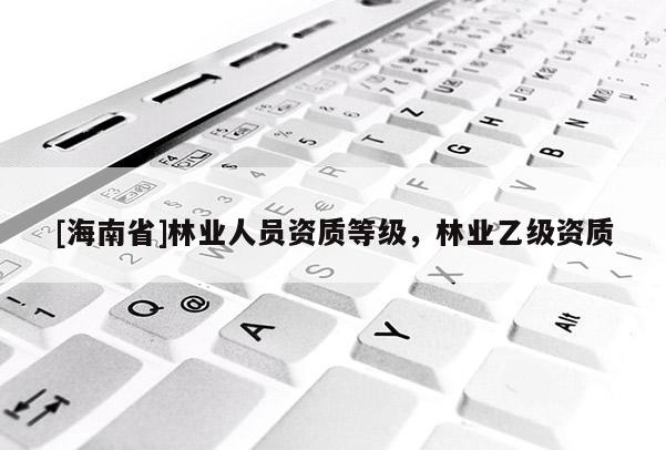 [海南省]林業(yè)人員資質(zhì)等級，林業(yè)乙級資質(zhì)