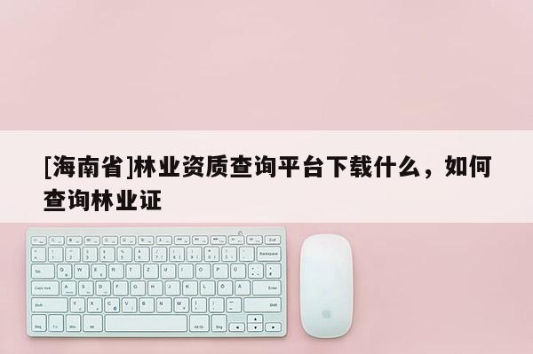 [海南省]林業資質查詢平臺下載什么，如何查詢林業證