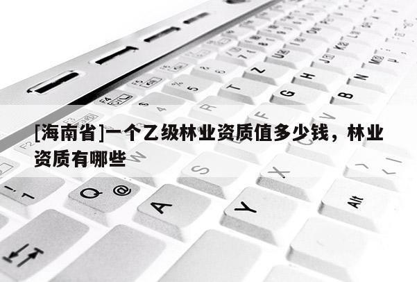 [海南省]一個乙級林業資質值多少錢，林業資質有哪些