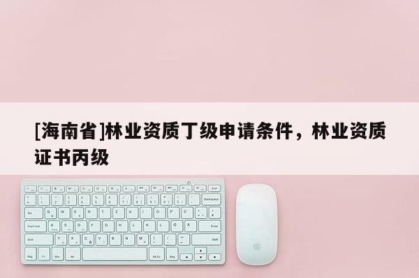 [海南省]林業資質丁級申請條件，林業資質證書丙級