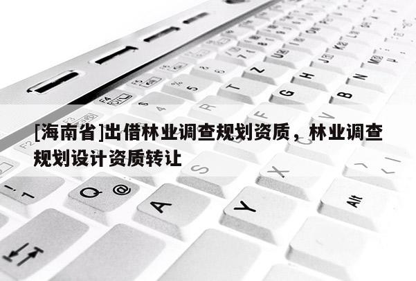 [海南省]出借林業調查規劃資質，林業調查規劃設計資質轉讓